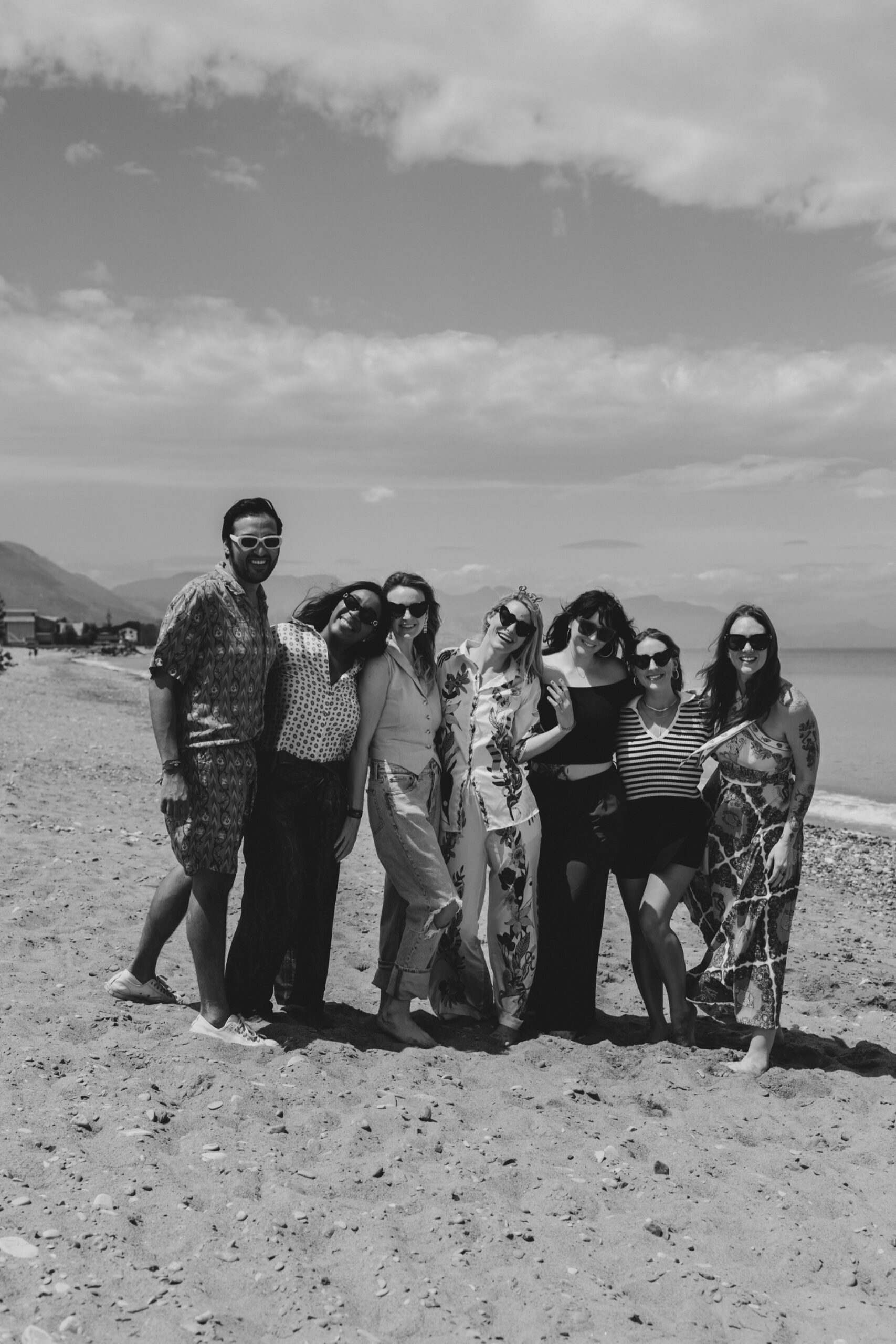 Bride celebrating her bachelorette party in Sicily before her destination wedding in Italy