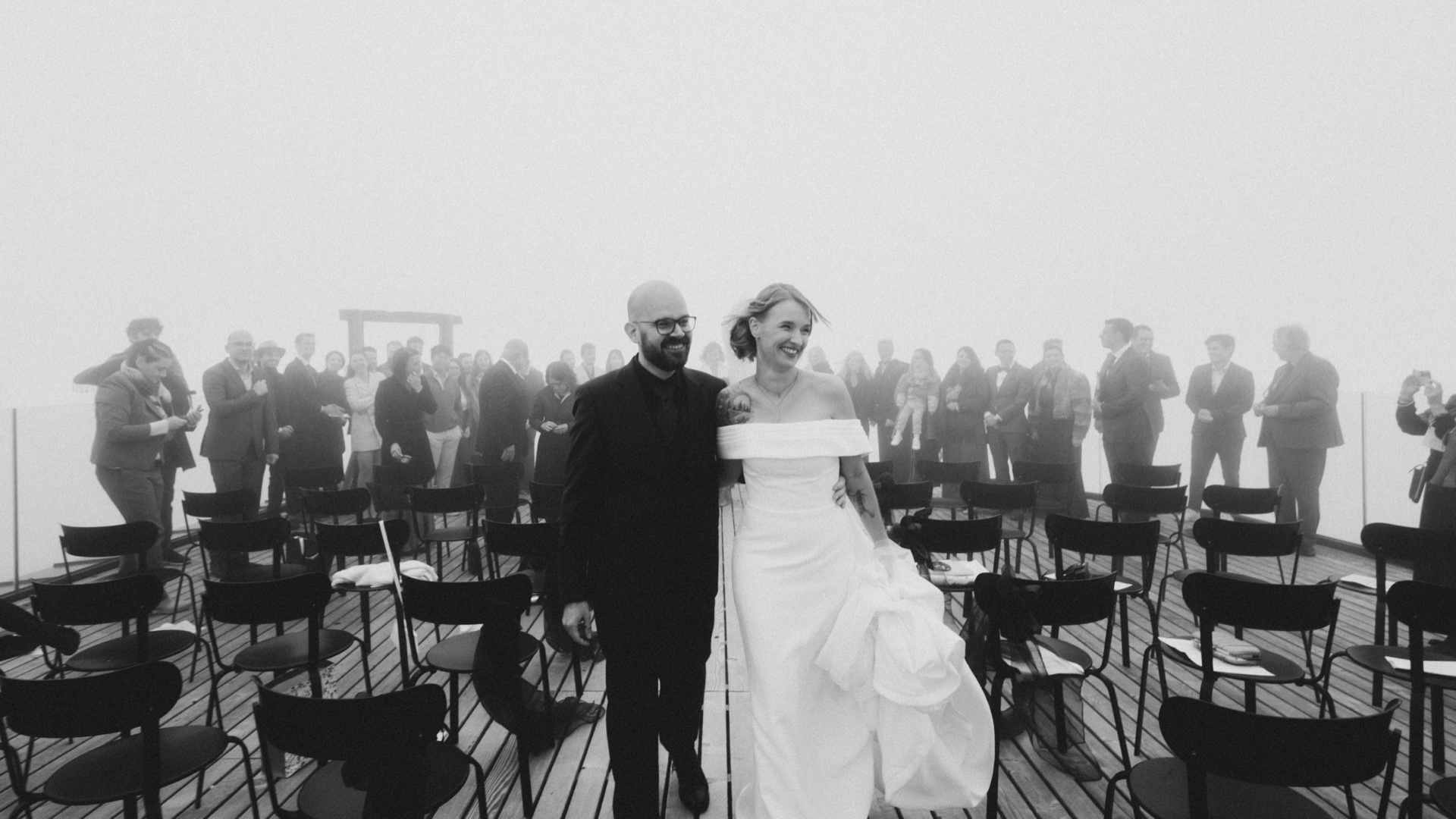 International couple celebrating their wedding at Doss del Sabion