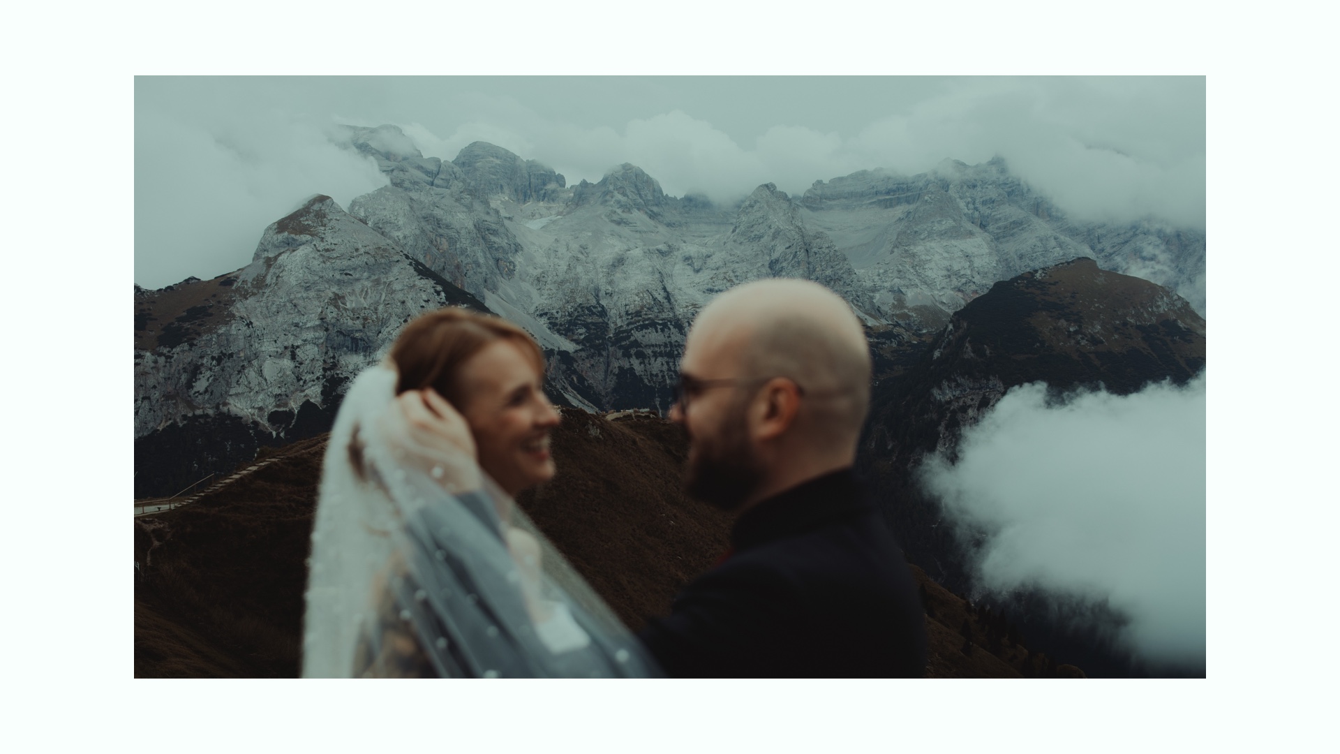Bride portrait during a mountain wedding in the Italian Alps