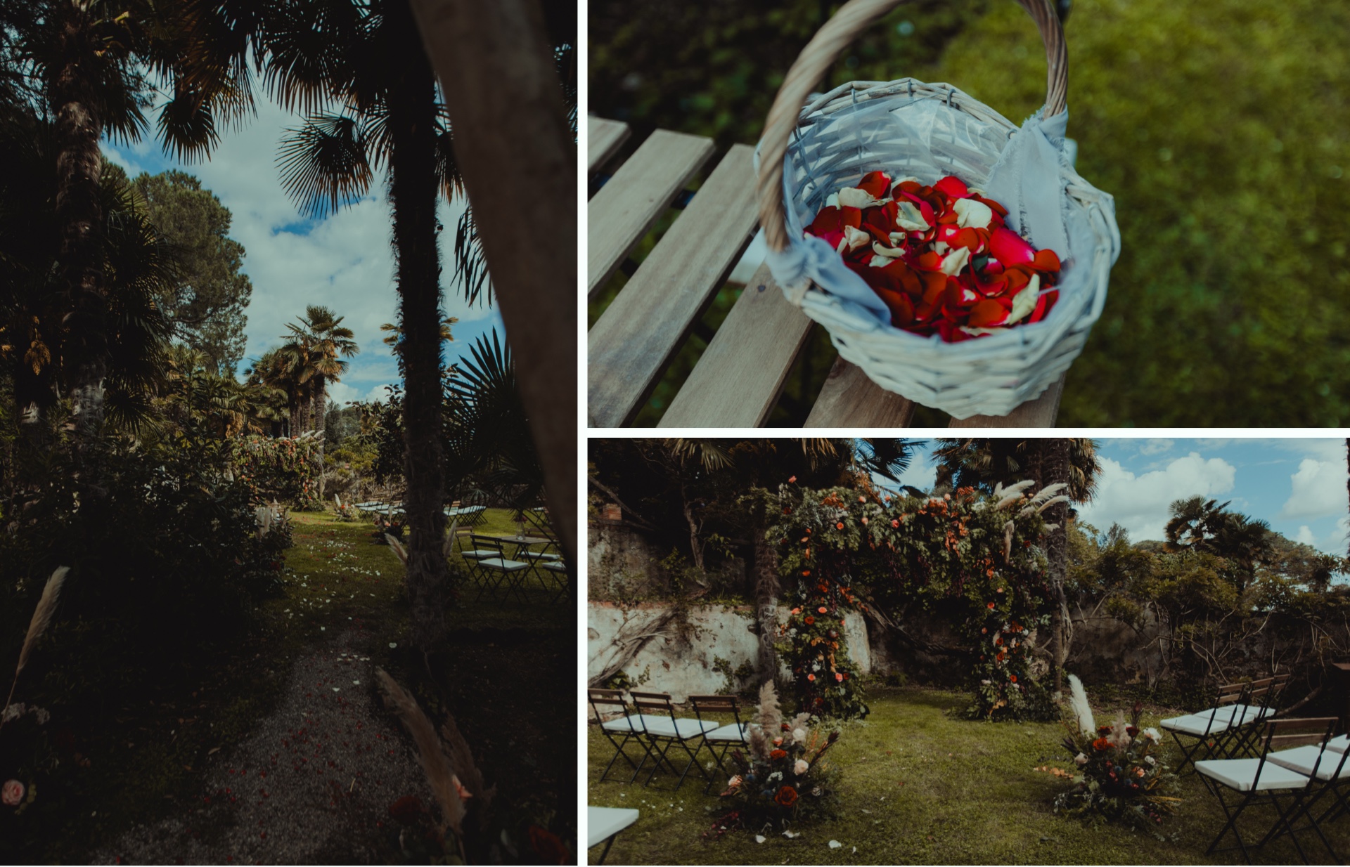 Outdoor wedding ceremony at Villa Castelletto in Tuscany