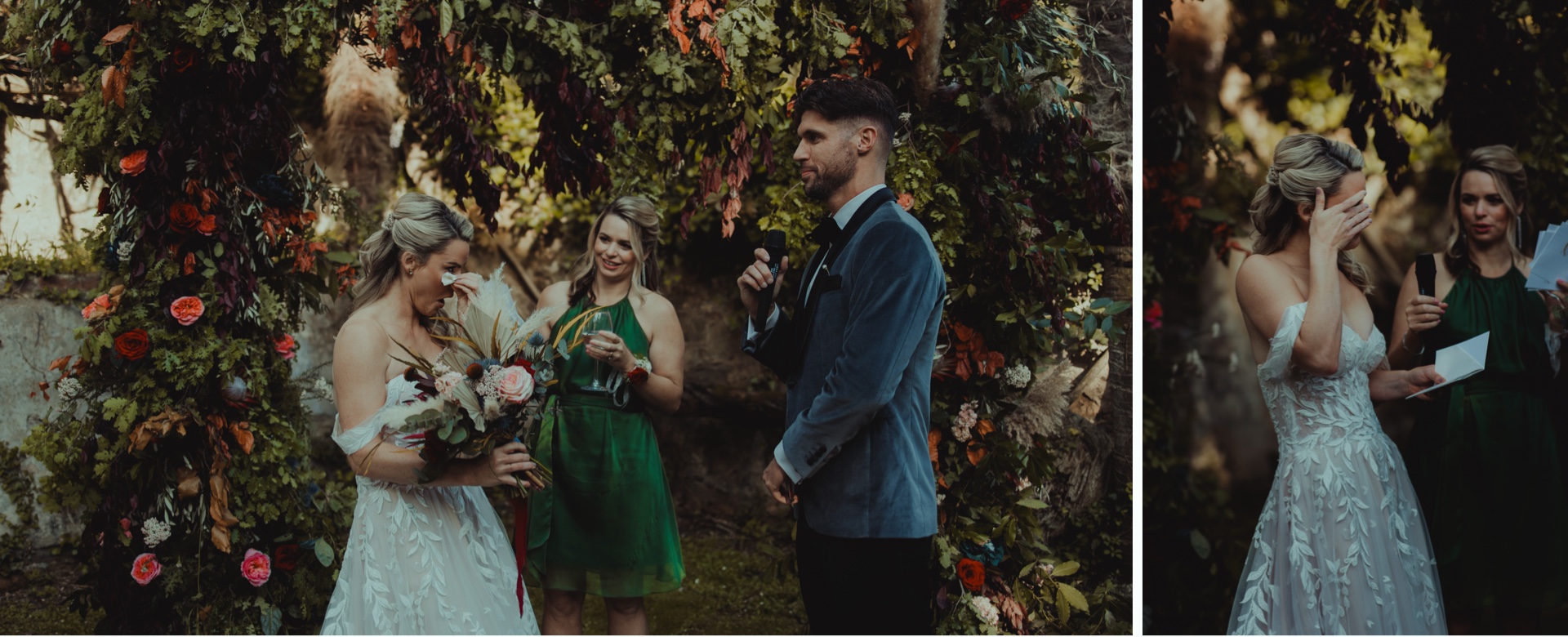 Emotional wedding ceremony at Villa Castelletto near Siena