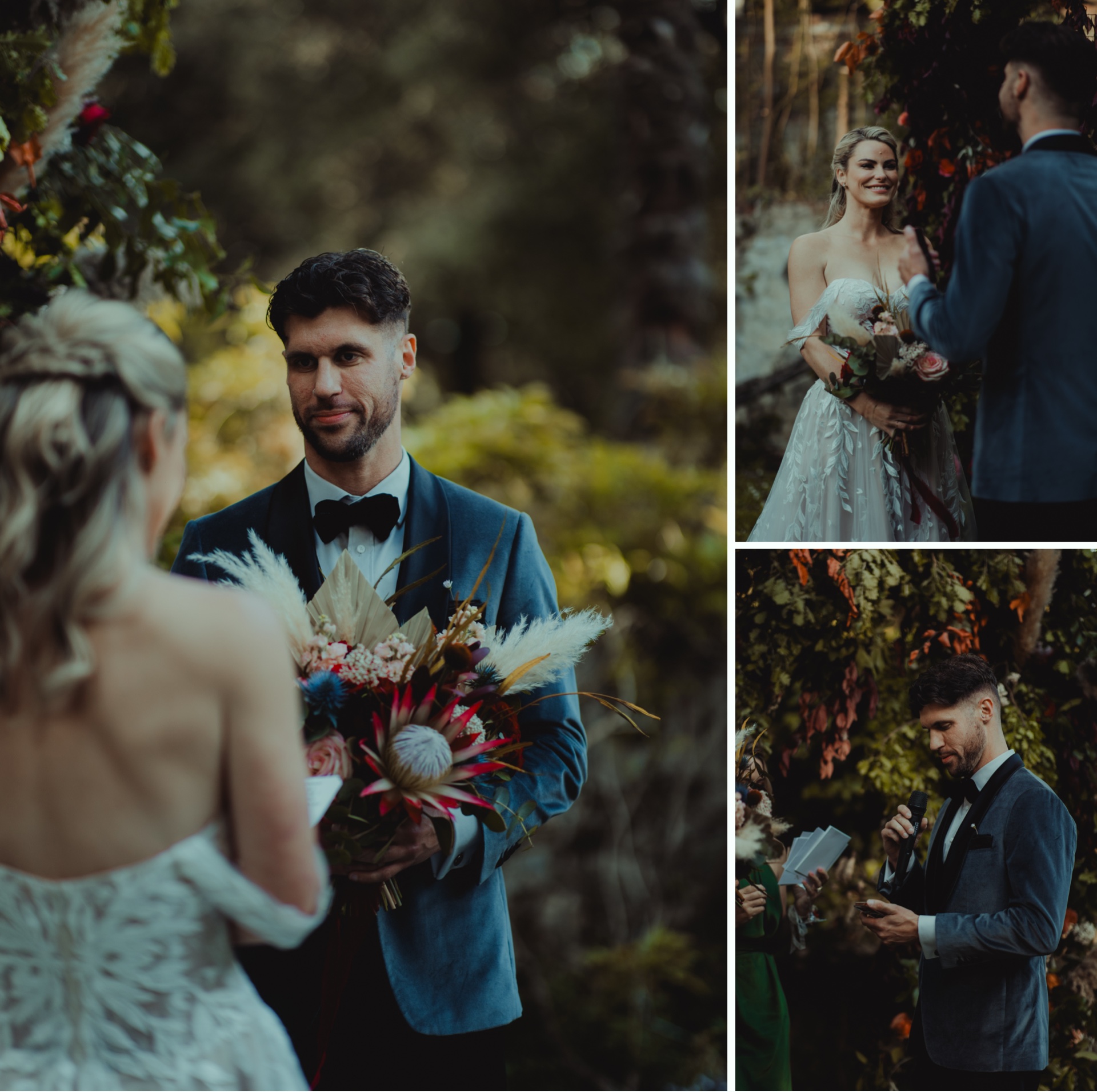 Emotional wedding ceremony at Villa Castelletto near Siena