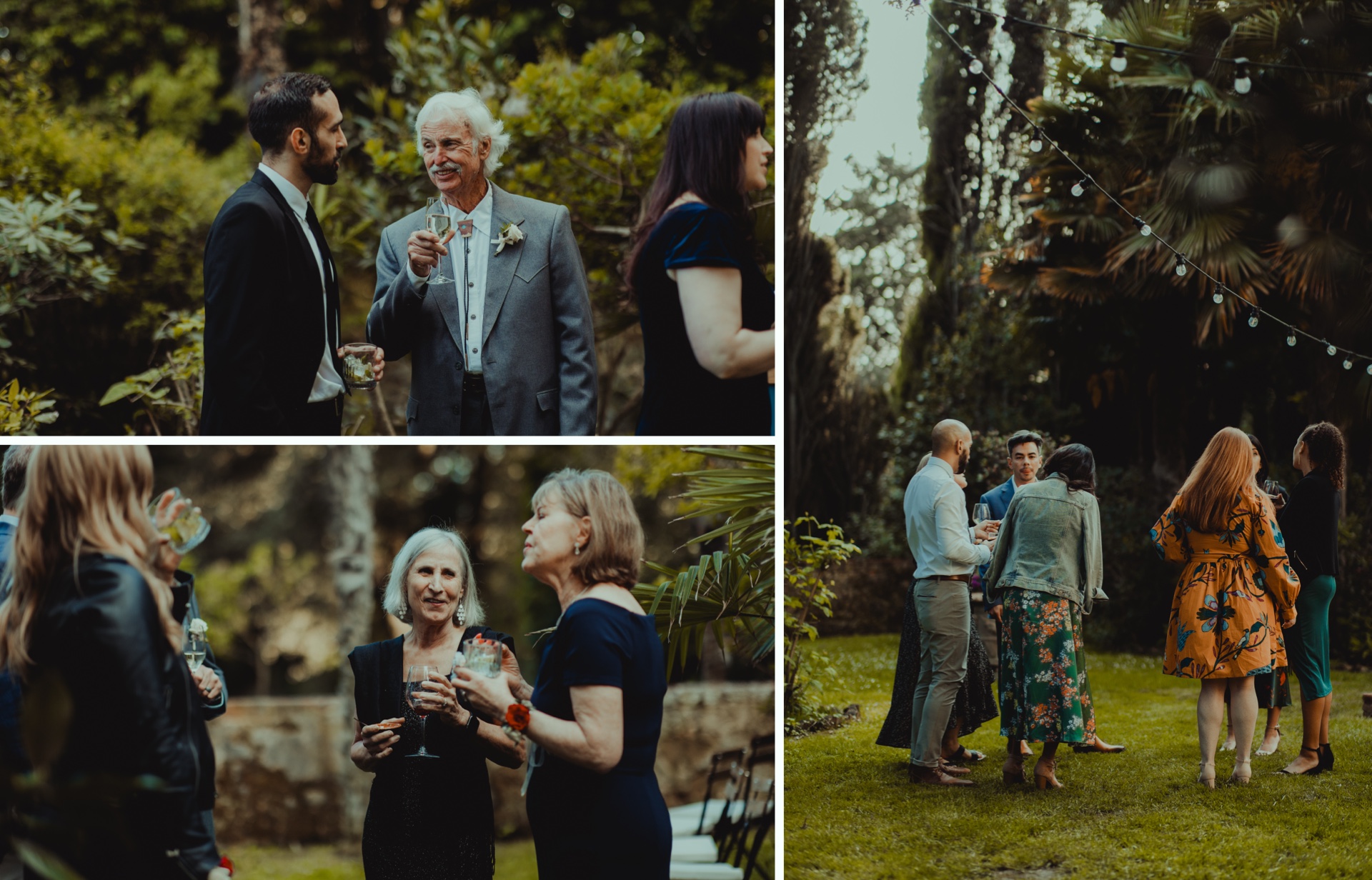 Candid moments during the wedding reception at Villa Castelletto