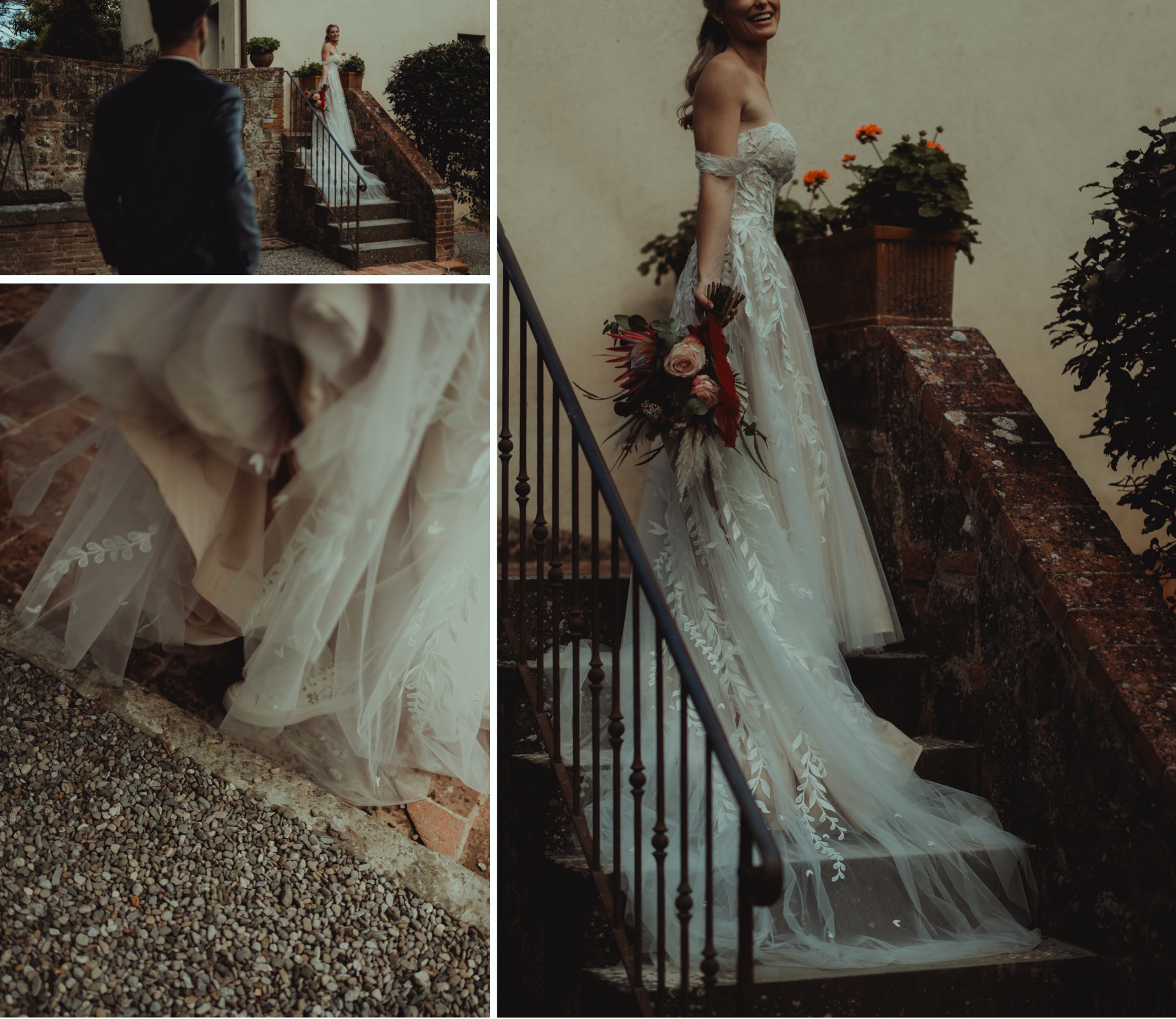 Intimate wedding portraits at Villa Castelletto near Siena