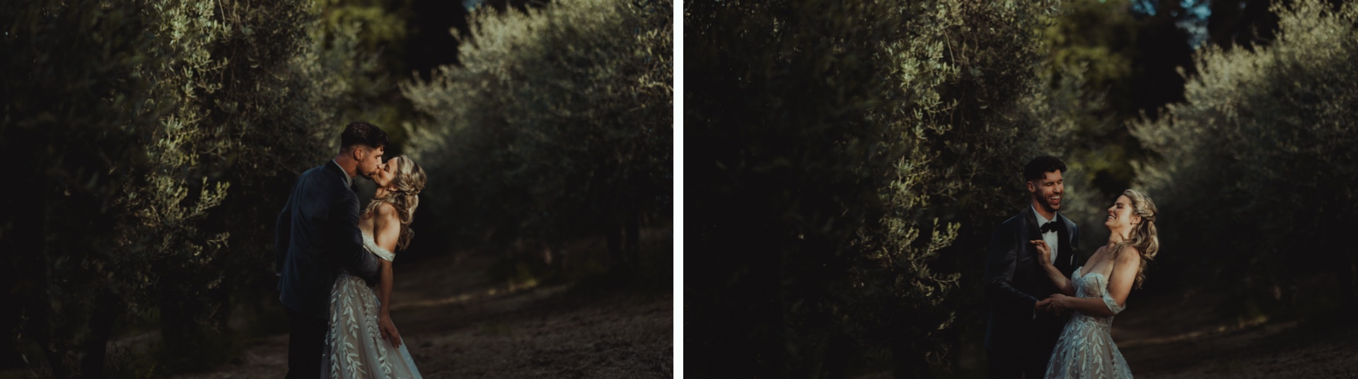 Candid wedding portrait of newlyweds at Villa Castelletto