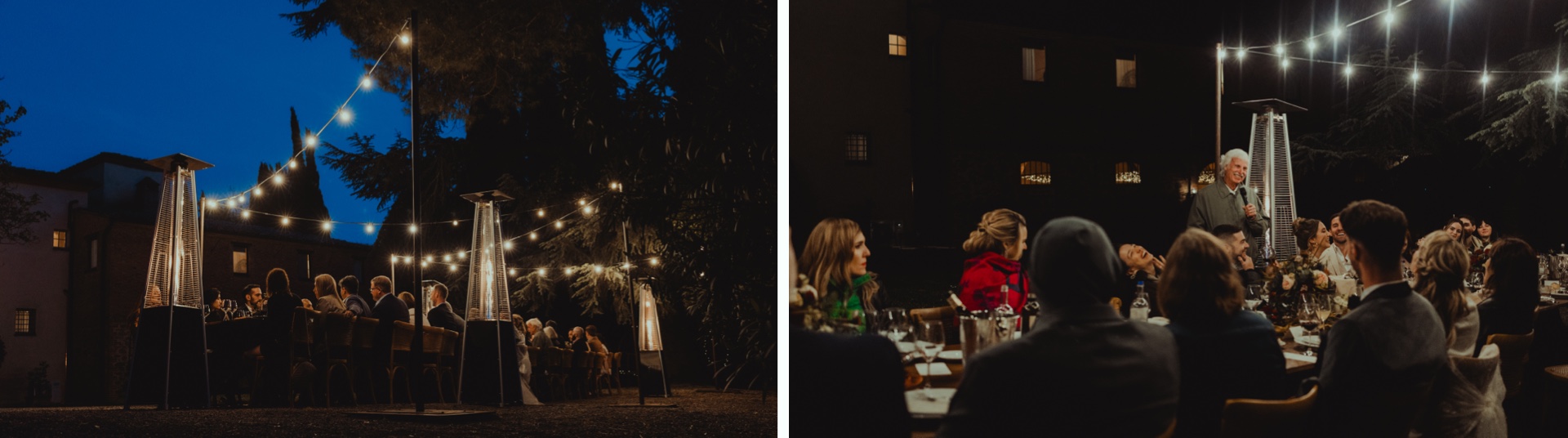 Emotional wedding speech during a destination wedding in Tuscany
