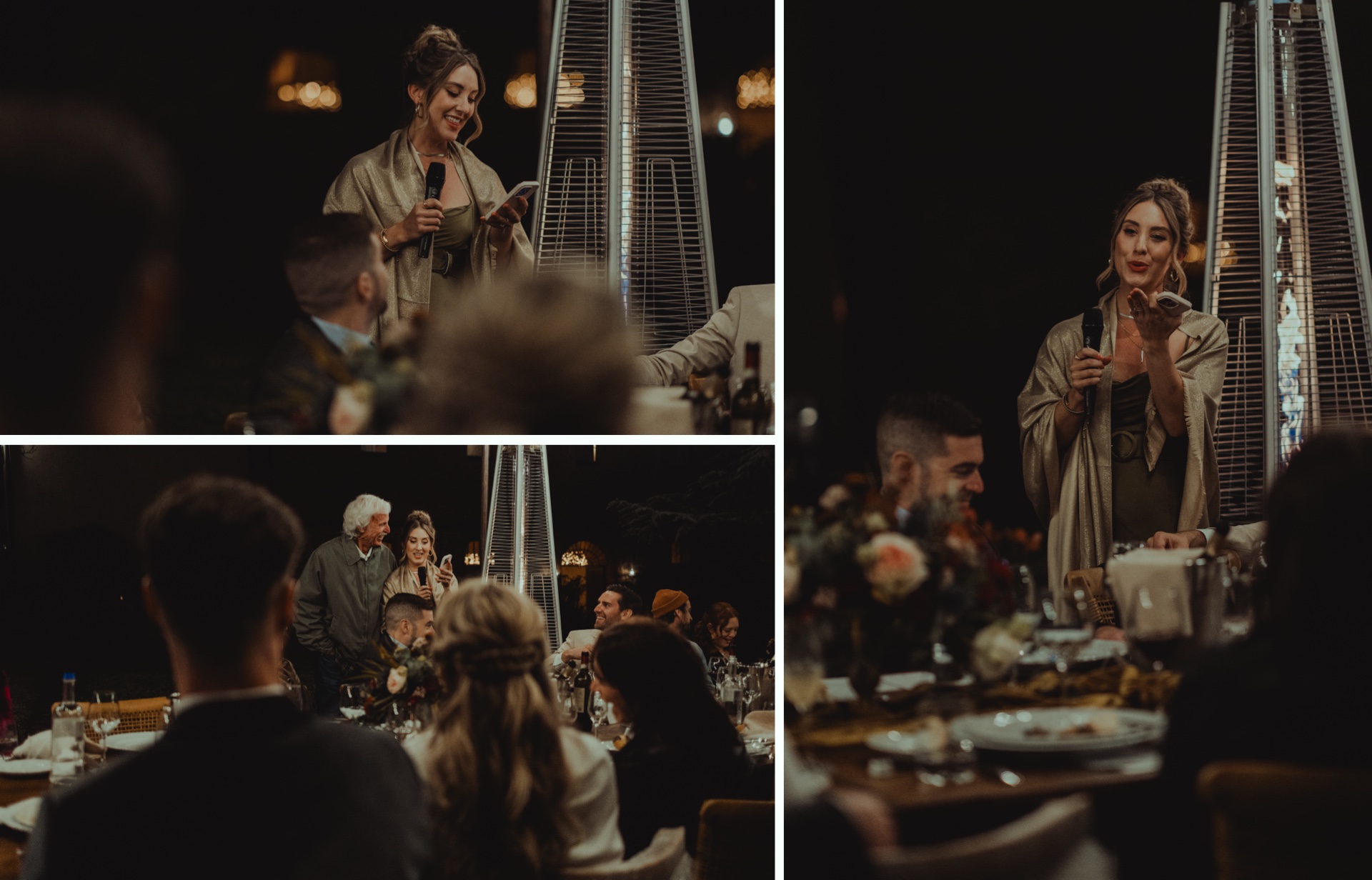 Emotional wedding speech during a destination wedding in Tuscany