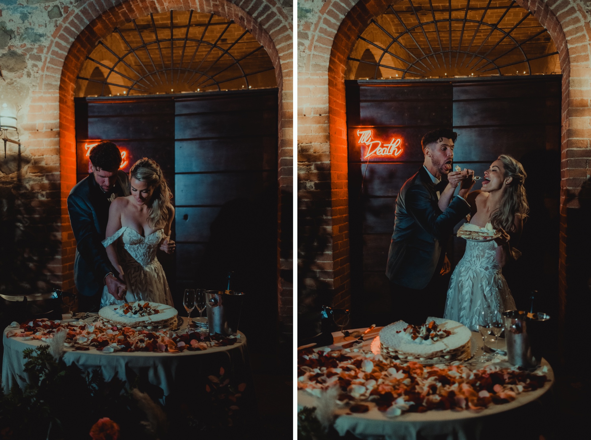 Night wedding party at Villa Castelletto near Siena
