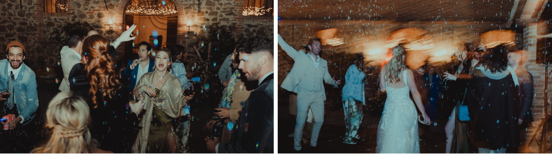 Guests dancing during an Italian destination wedding