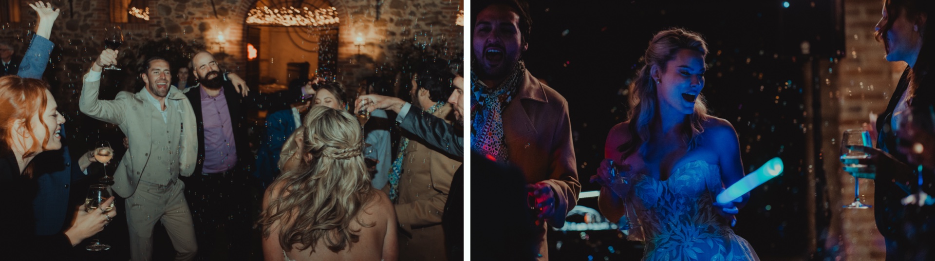 Destination wedding celebration in Tuscany photographed in a documentary style