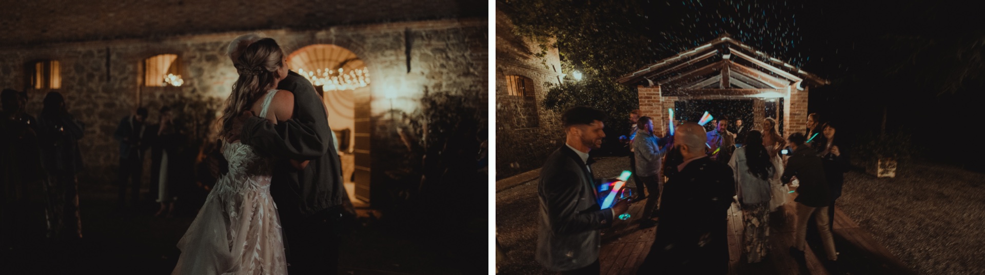 Candid dance floor photography during a Tuscany wedding