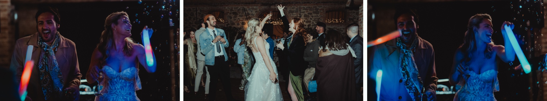 Night wedding party at Villa Castelletto near Siena
