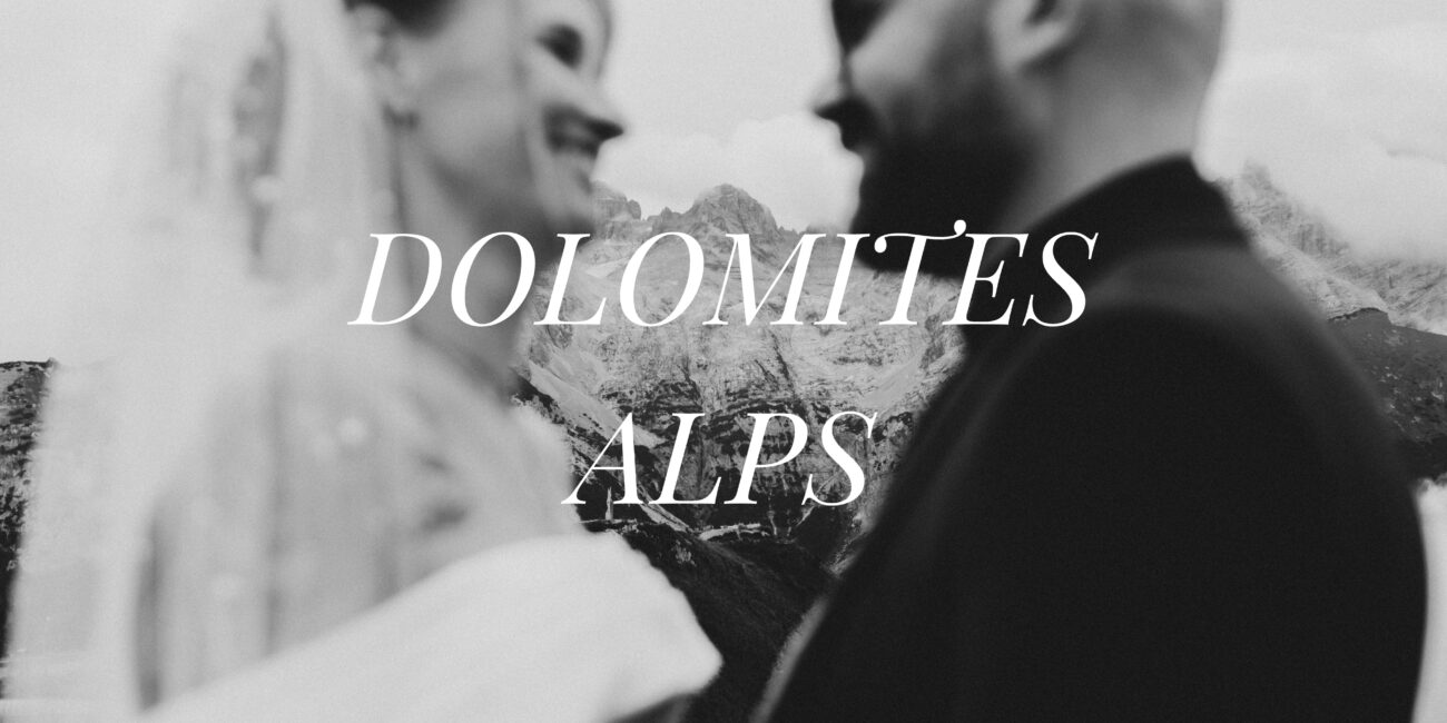 Bride and groom at Doss del Sabion in the Brenta Dolomites